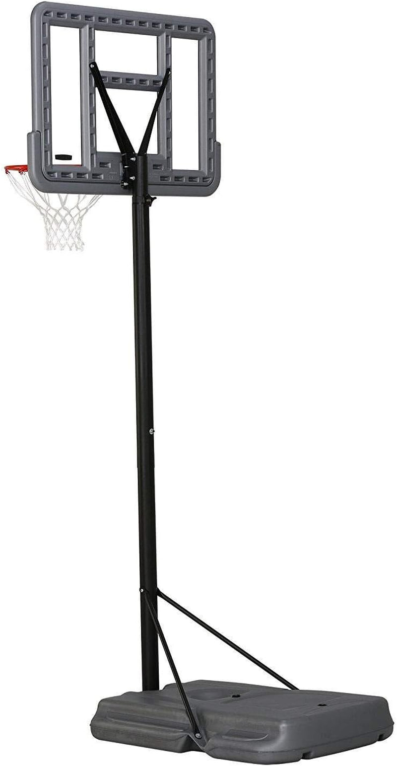 90690 Portable Basketball System, Gray, 44" Polycarbonate Backboard