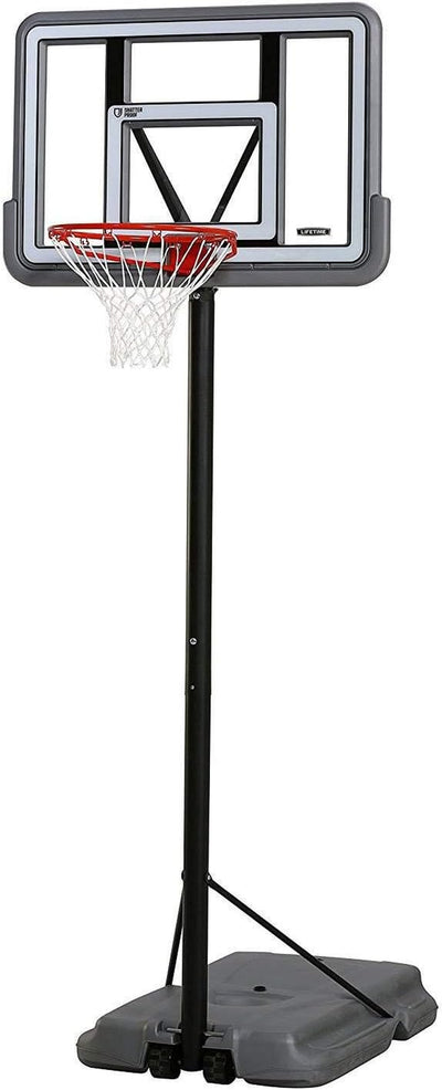 90690 Portable Basketball System, Gray, 44" Polycarbonate Backboard