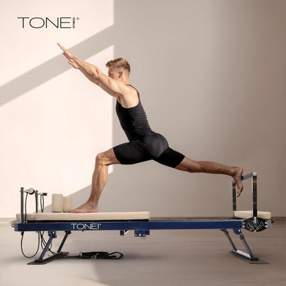 Foldable Pilates Reformer – Portable Pilates Machine with Adjustable Resistance Bands, Smooth Glide Carriage & Full-Body At-Home Pilates Workout Equipment