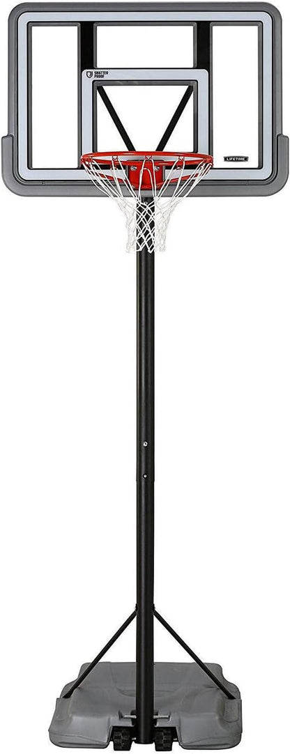 90690 Portable Basketball System, Gray, 44" Polycarbonate Backboard