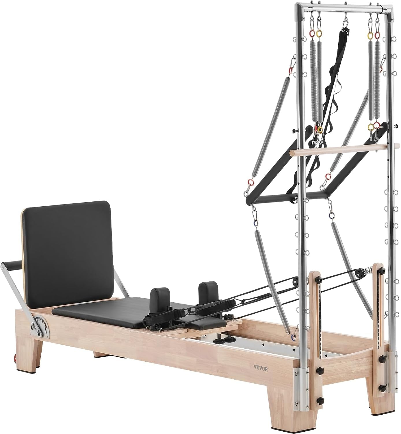 Pilates Reformer Foldable, Suitable for Intermediate and Beginners Users, Pilates Equipment for Home Gym Studio Use with 4 Adjustable Resistance Spring, up to 400 LBS
