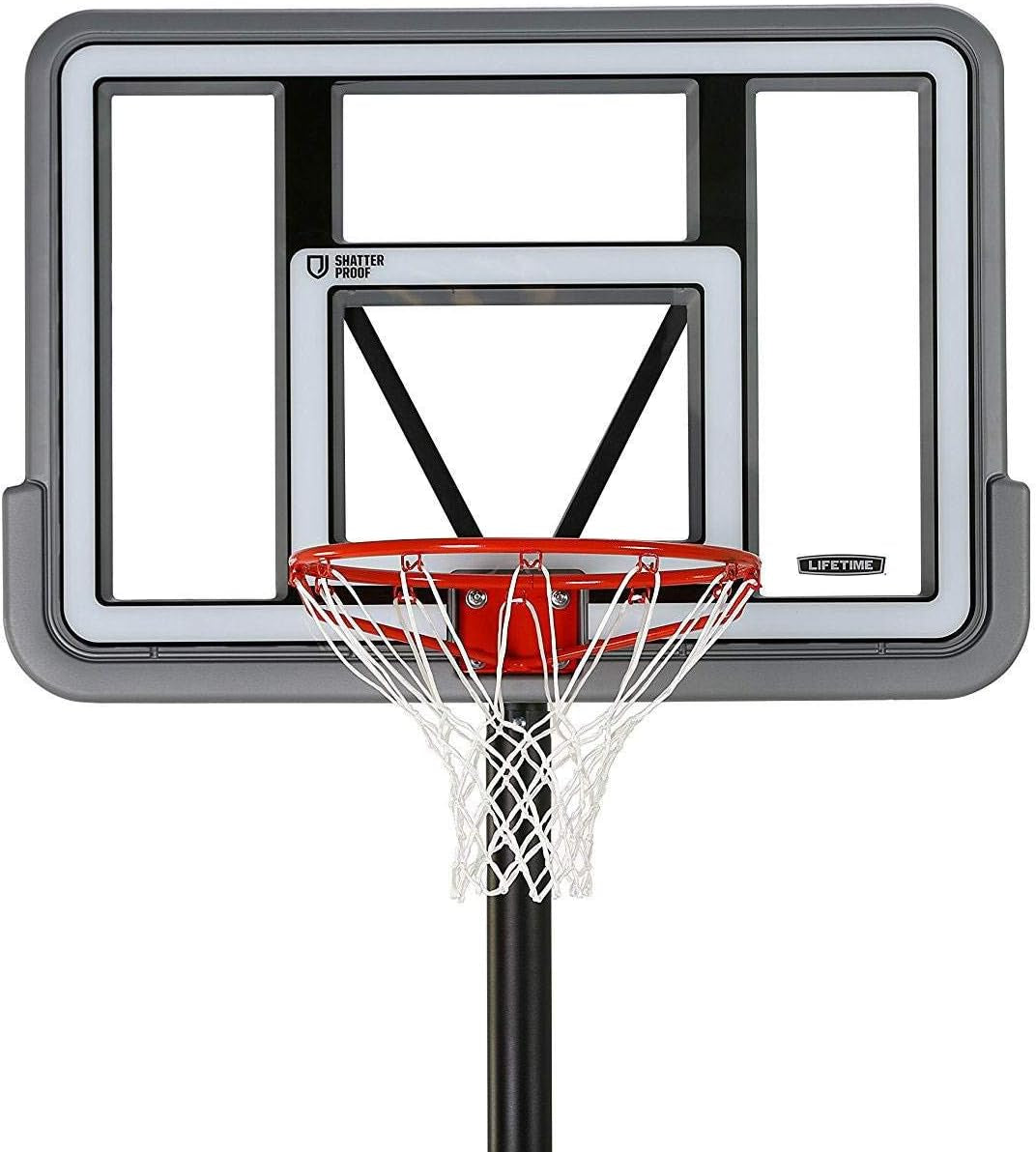 90690 Portable Basketball System, Gray, 44" Polycarbonate Backboard