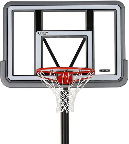 90690 Portable Basketball System, Gray, 44" Polycarbonate Backboard